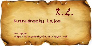 Kutnyánszky Lajos névjegykártya