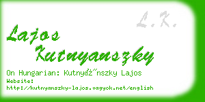 lajos kutnyanszky business card